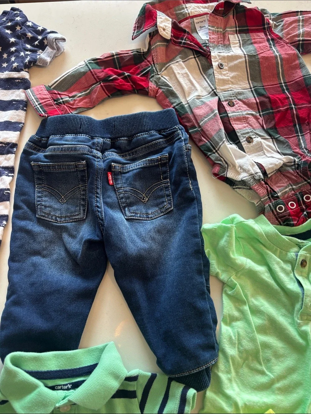 Levi’s  Dark Blue Knit Denim Jogger Pants size 9 month PLUS 16 more BUNDLE.